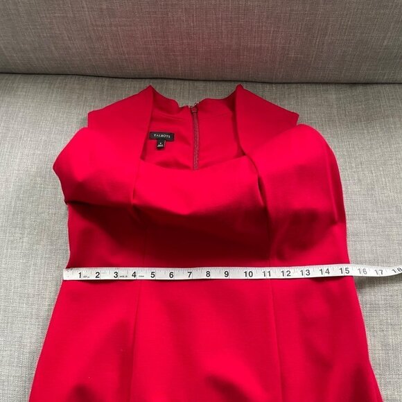 Talbots Red Sleeveless Classic Career Sheath Dress Women's Size 6 Square Neck - Picture 5 of 8